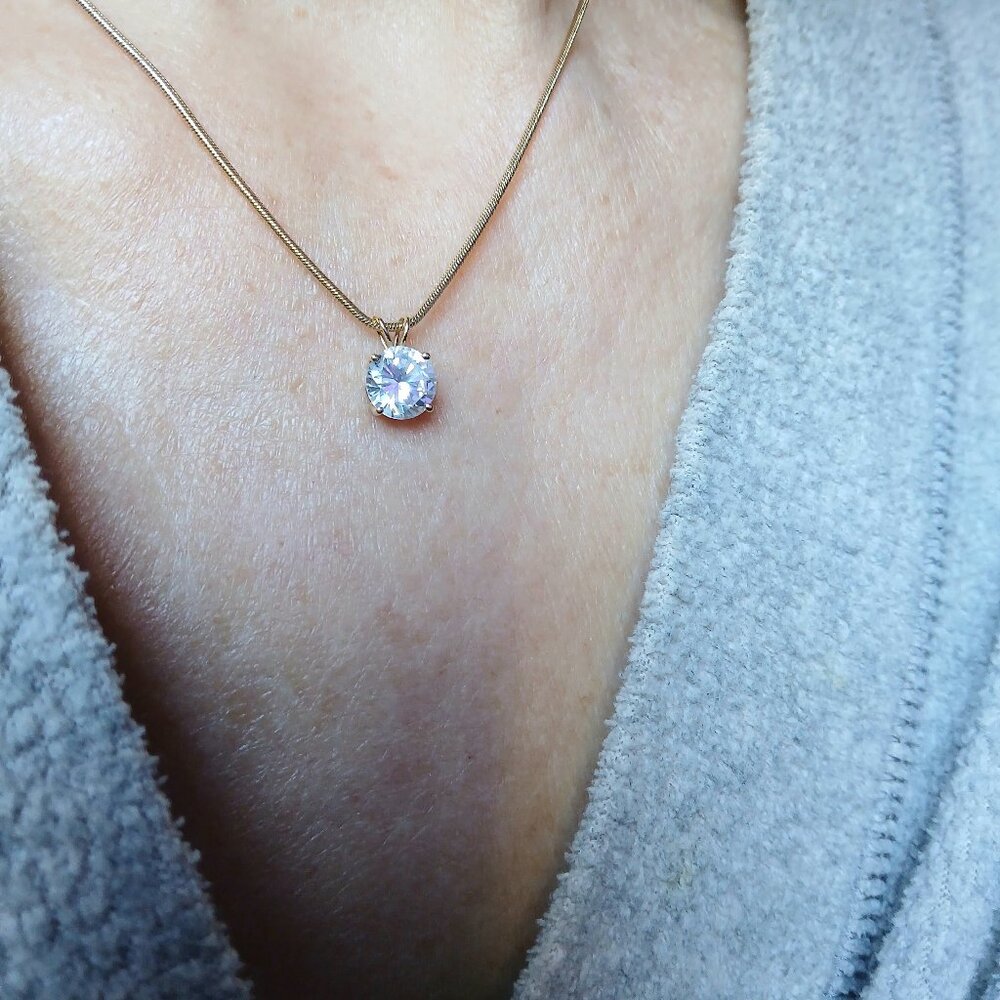 Pendant - 14K GOLD & Dazzling CZ Stone!